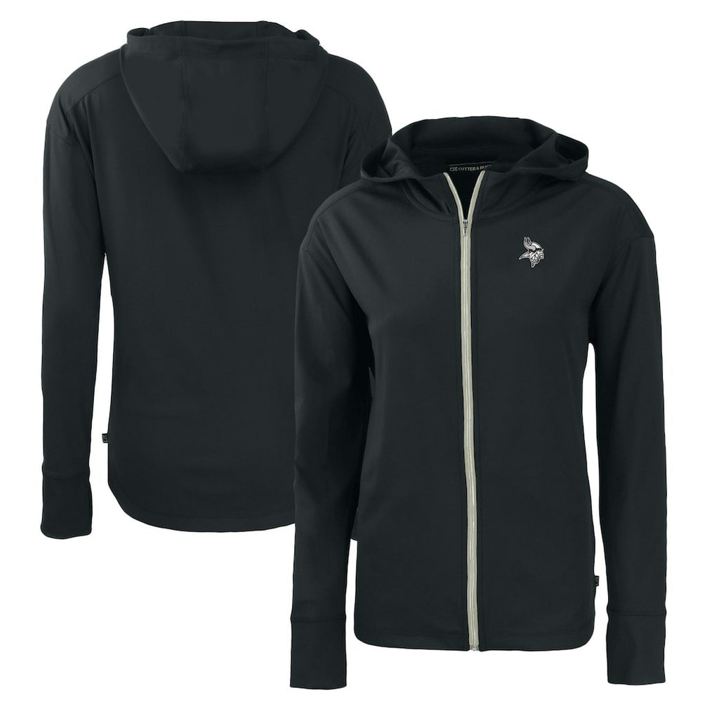 Minnesota Vikings Cutter & Buck Women's Daybreak Eco Recycled Full-Zip Hoodie Black | NFL