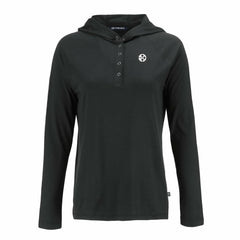 Pittsburgh Steelers Cutter & Buck Women's Coastline Epic Comfort Eco Recycled Long Sleeve Hoodie T-Shirt Black | NFL