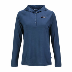 Seattle Seahawks Cutter & Buck Women's Coastline Epic Comfort Eco Recycled Long Sleeve Hoodie T-Shirt Navy | NFL