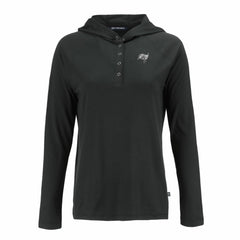 Tampa Bay Buccaneers Cutter & Buck Women's Coastline Epic Comfort Eco Recycled Long Sleeve Hoodie T-Shirt Black | NFL