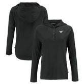 Washington Commanders Cutter & Buck Women's Coastline Epic Comfort Eco Recycled Long Sleeve Hoodie T-Shirt Black | NFL