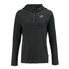 Philadelphia Eagles Cutter & Buck Women's Coastline Epic Comfort Eco Recycled Long Sleeve Hoodie T-Shirt Black | NFL