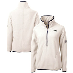 New England Patriots Cutter & Buck Women's Cascade Eco Sherpa Fleece Half-Zip Jacket Oatmeal | NFL