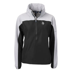 Minnesota Vikings Cutter & Buck Women's Charter Eco Recycled Half-Zip Hoodie Anorak Jacket Black/Gray | NFL