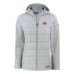 San Francisco 49ers Cutter & Buck Women's Evoke Hybrid Eco Softshell Recycled Full-Zip Hoodie Jacket Gray | NFL
