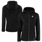 Pittsburgh Steelers Cutter & Buck Women's Evoke Eco Softshell Recycled Full-Zip Hoodie Jacket Black | NFL