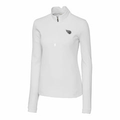 Tennessee Titans Cutter & Buck Women's Traverse Stretch DryTec Quarter-Zip Top White | NFL