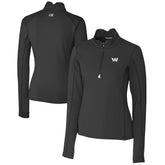 Washington Commanders Cutter & Buck Women's Traverse Stretch DryTec Quarter-Zip Top Black | NFL
