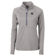 New York Giants Cutter & Buck Women's Adapt Eco Knit Stretch Recycled Raglan Half-Zip Top Gray | NFL