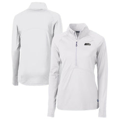 Seattle Seahawks Cutter & Buck Women's Adapt Eco Knit Stretch Recycled Raglan Half-Zip Top White | NFL
