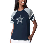 Dallas Cowboys Starter Women's 1st Rounder Color Block Raglan Top Navy | NFL