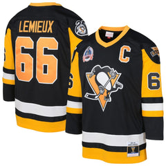 Mario Lemieux Pittsburgh Penguins Mitchell & Ness Preschool 1991/92 Blue Line 2.0 Player Jersey - Black - NHL