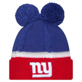 New York Giants New Era Women's Double Bubble Cuffed Knit Hat with Poms Royal | NFL
