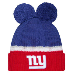 New York Giants New Era Women's Double Bubble Cuffed Knit Hat with Poms Royal | NFL