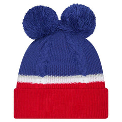 New York Giants New Era Women's Double Bubble Cuffed Knit Hat with Poms Royal | NFL