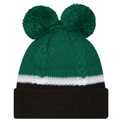 New York Jets New Era Women's Double Bubble Cuffed Knit Hat with Poms Green | NFL