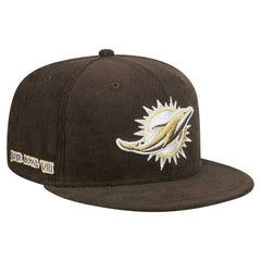 Miami Dolphins New Era Choco Cord 59FIFTY Fitted Hat Brown | NFL