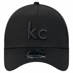 Kansas City Chiefs New Era Domain 9FORTY A-Frame Trucker Adjustable Hat Black | NFL
