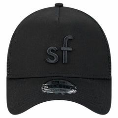 San Francisco 49ers New Era Domain 9FORTY A-Frame Trucker Adjustable Hat Black | NFL