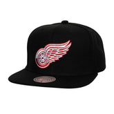 Detroit Red Wings Mitchell & Ness Core Top Spot Snapback Hat - Black - NHL