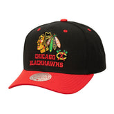 Chicago Blackhawks Mitchell & Ness All In 2.0 Pro Crown Adjustable Hat - Black - NHL