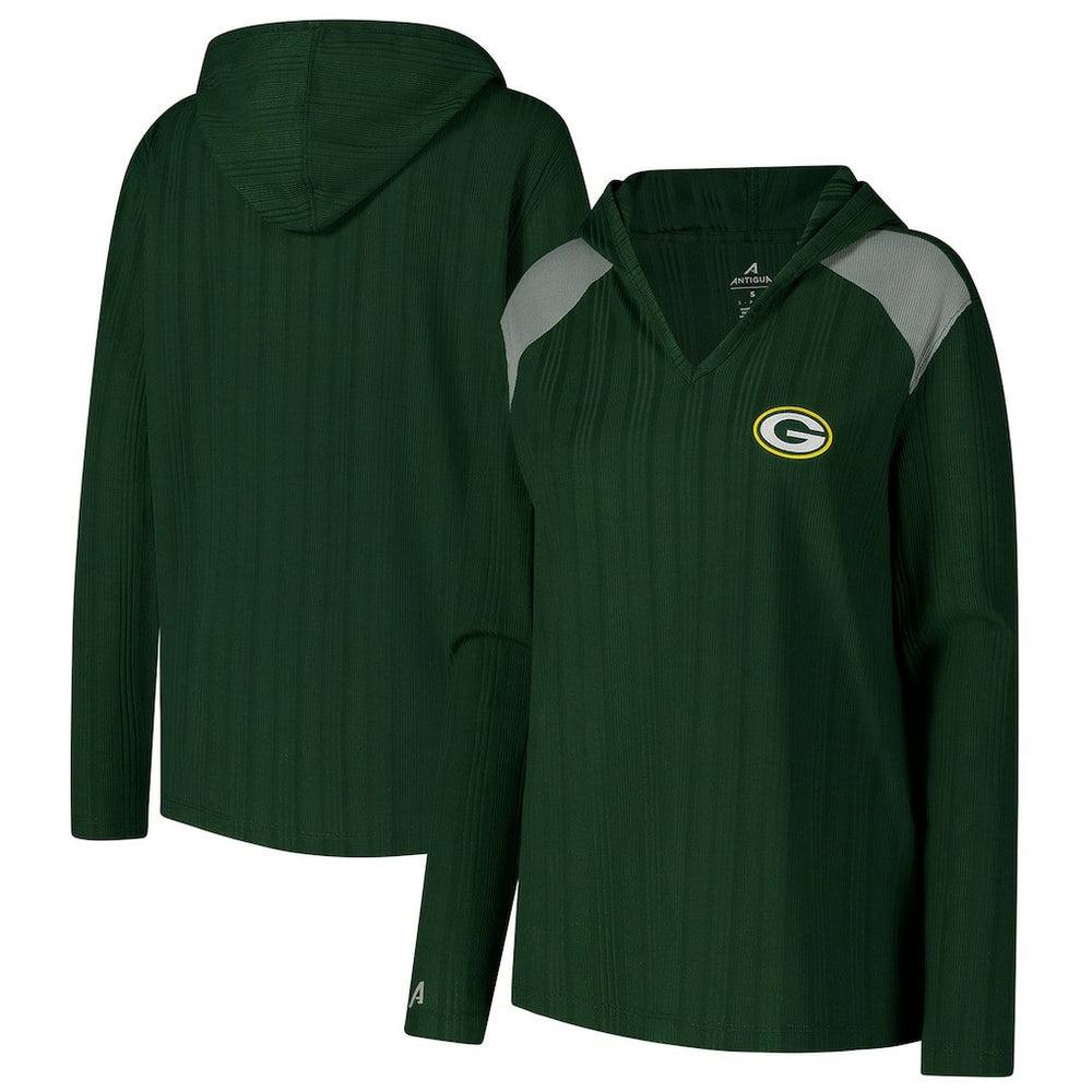 Green Bay Packers Antigua Women's Opulent Long Sleeve Hoodie T-Shirt Green | NFL