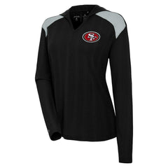 San Francisco 49ers Antigua Women's Opulent Long Sleeve Hoodie T-Shirt Black | NFL