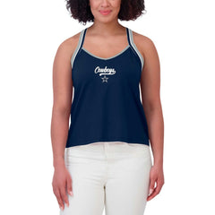 Dallas Cowboys WEAR by Erin Andrews Women's Cross Strap Tri-Blend Tank Top Navy | NFL