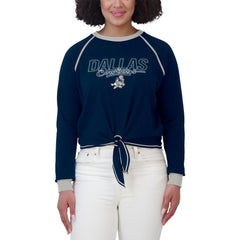 Dallas Cowboys WEAR by Erin Andrews Women's Tie-Front Long Sleeve T-Shirt Navy | NFL