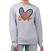 Kansas City Chiefs G-III 4Her by Carl Banks Women's Leopard Heart Pullover Sweatshirt Heather Gray | NFL
