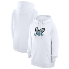 Detroit Lions G-III 4Her by Carl Banks Women's Animal Print Heart Team Graphic Fleece Tri-Blend Pullover Hoodie White | NFL