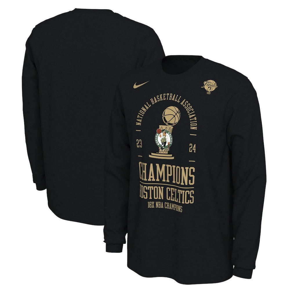 Boston Celtics 18-Time NBA Finals Champions Locker Room Long Sleeve T-Shirt Black - NBA