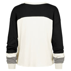 Carolina Panthers '47 Women's Double Header Curve Raglan Long Sleeve Crop Top Cream | 47 brand