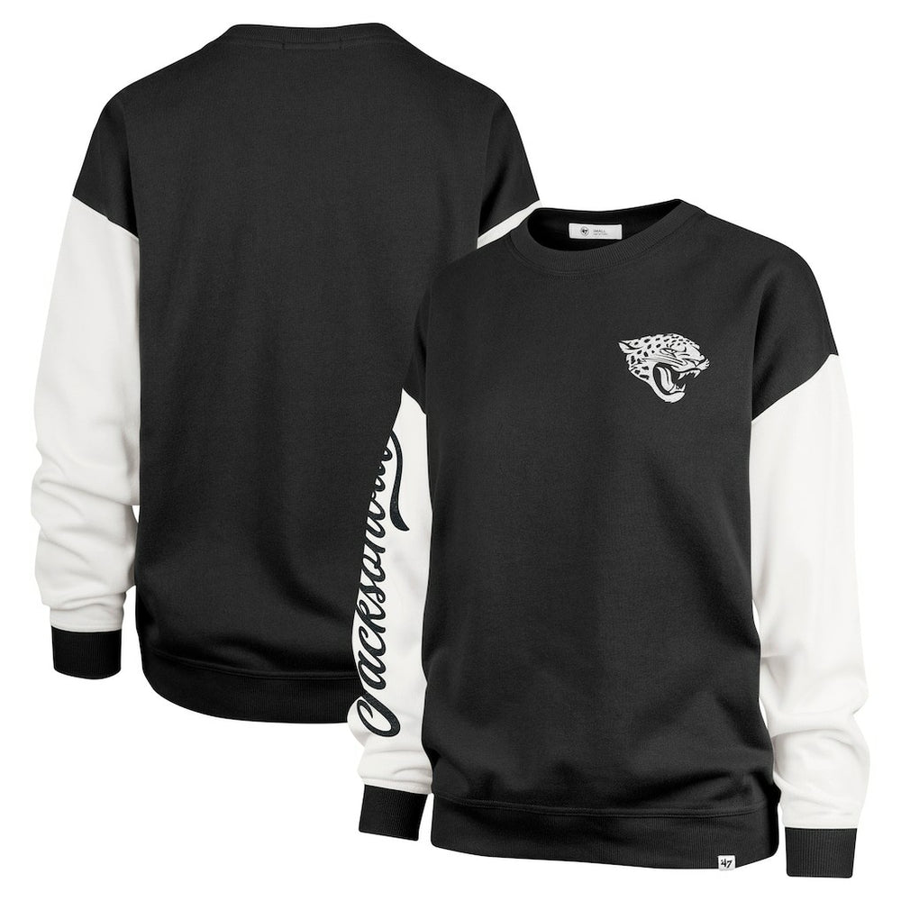 Jacksonville Jaguars '47 Women's Double Header Rise Andie Pullover Sweatshirt Black | 47 brand