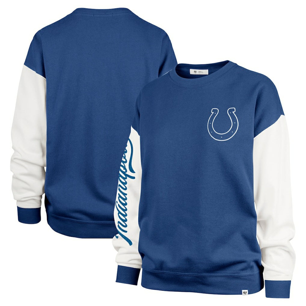 Indianapolis Colts '47 Women's Double Header Rise Andie Pullover Sweatshirt Royal | 47 brand