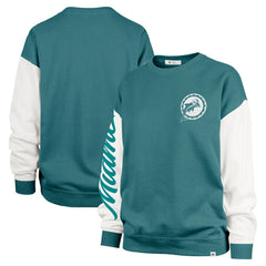 Miami Dolphins '47 Women's Double Header Rise Andie Pullover Sweatshirt Aqua | 47 brand