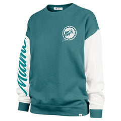 Miami Dolphins '47 Women's Double Header Rise Andie Pullover Sweatshirt Aqua | 47 brand