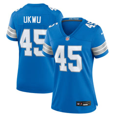 Isaac Ukwu Detroit Lions Women's Game Jersey Blue | Nike for Sale