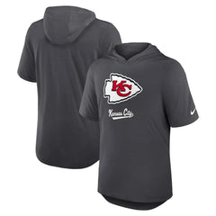 Kansas City Chiefs Tri-Blend Performance Hoodie T-Shirt Anthracite | Nike for Sale