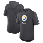 Pittsburgh Steelers Tri-Blend Performance Hoodie T-Shirt Anthracite | Nike for Sale