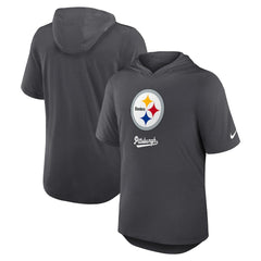 Pittsburgh Steelers Tri-Blend Performance Hoodie T-Shirt Anthracite | Nike for Sale