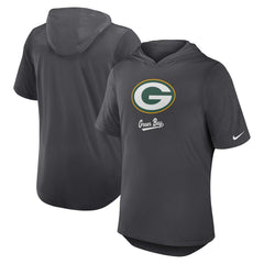 Green Bay Packers Tri-Blend Performance Hoodie T-Shirt Anthracite | Nike for Sale