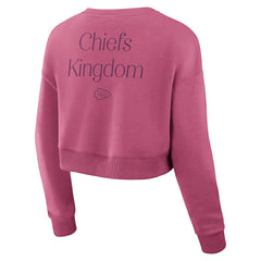 Kansas City Chiefs Women's Studio Tri-Blend Cropped Pullover Sweatshirt Pink | Fanatics