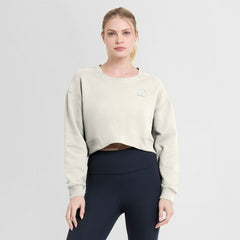 Cincinnati Bengals Women's Studio Tri-Blend Cropped Pullover Sweatshirt Cream | Fanatics