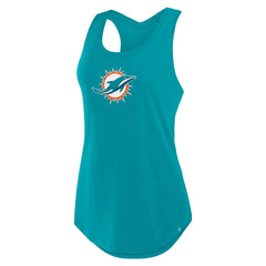 Miami Dolphins Women's Iron Fan Tank Top Aqua | Fanatics