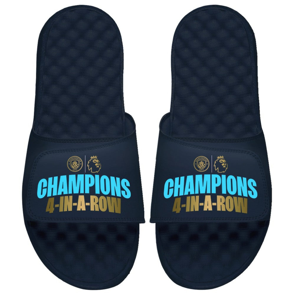 Manchester City ISlide Youth Four-Time Consecutive Premier League Champions Slide Sandals Navy - FIFA World CUP