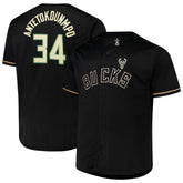 Giannis Antetokounmpo Milwaukee Bucks Profile Big & Tall Name & Number Button-Up Jersey Black - NBA