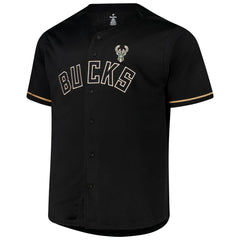Giannis Antetokounmpo Milwaukee Bucks Profile Big & Tall Name & Number Button-Up Jersey Black - NBA