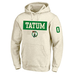 Jayson Tatum Boston Celtics Profile Big & Tall Player Double Face Tri-Blend Pullover Hoodie Cream - NBA