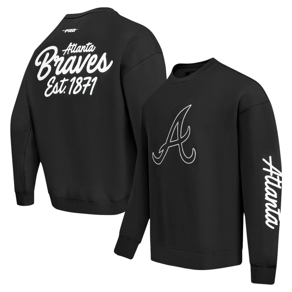 Atlanta Braves Pro Standard Paint The City Dropped Shoulder Pullover Sweatshirt - MLB